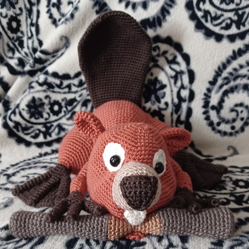 Handmade Crochet Beaver Plush Toy
